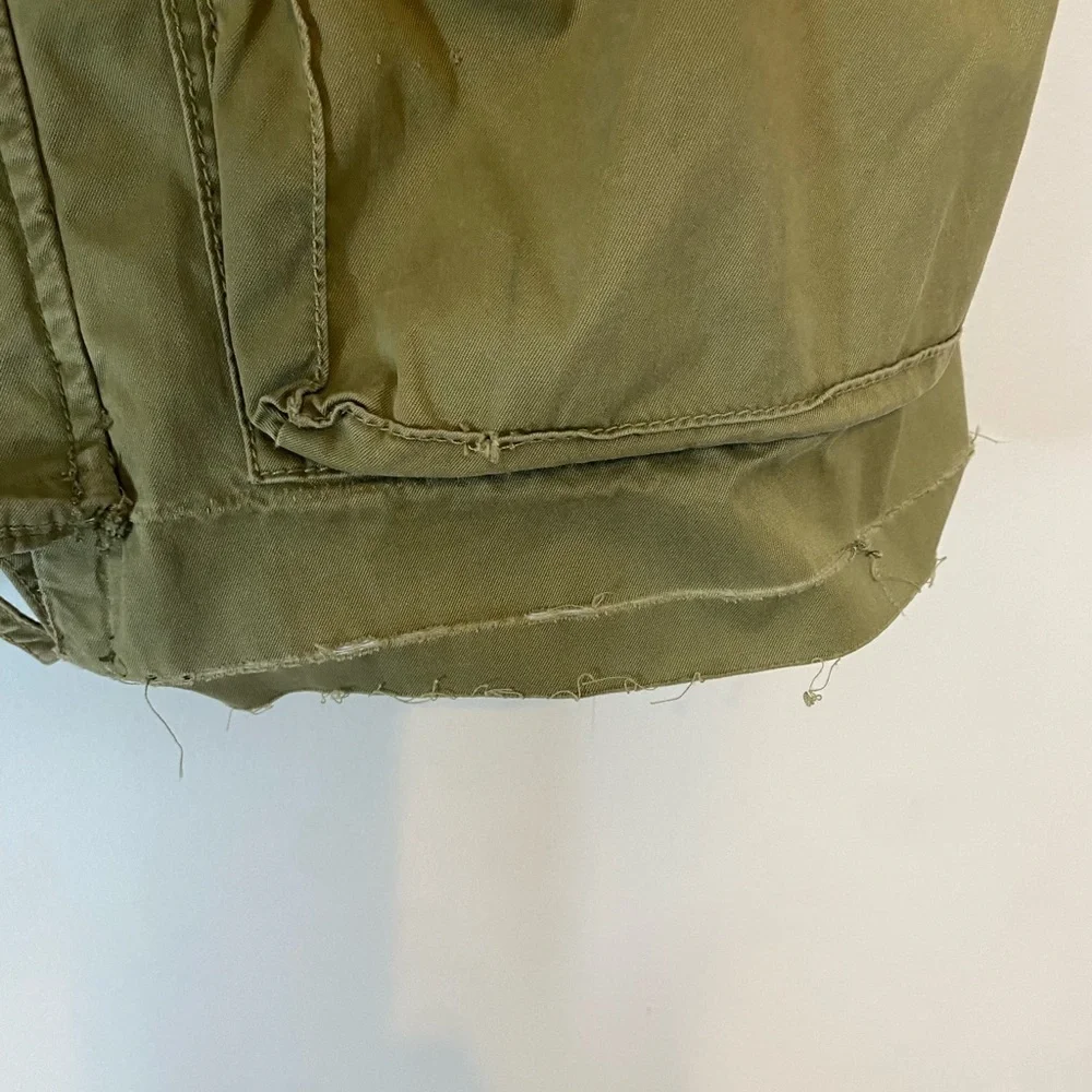 J Crew Classic Twill Chino Olive Green Military Style Jacket Punk Grunge Size 0 - Picture 12 of 15